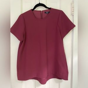 Madewell Burgundy Short Sleeve Blouse